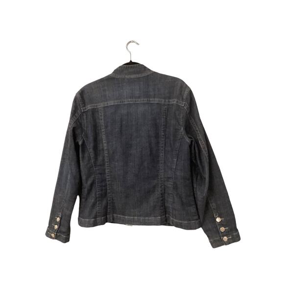 Chico's Platinum Blue Jean Jacket with Lace in Size 2, Preloved - Picture 3 of 6